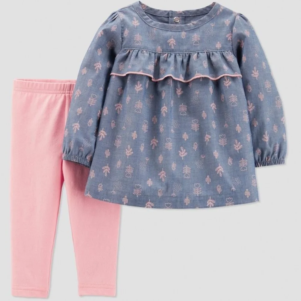 Just One You Carter's 2pc Chambray Cactus 2T